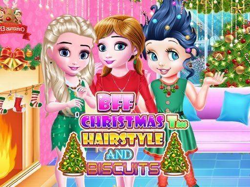 BFF Christmas Tree Hairstyle And Biscuits: Holiday Makeover Game